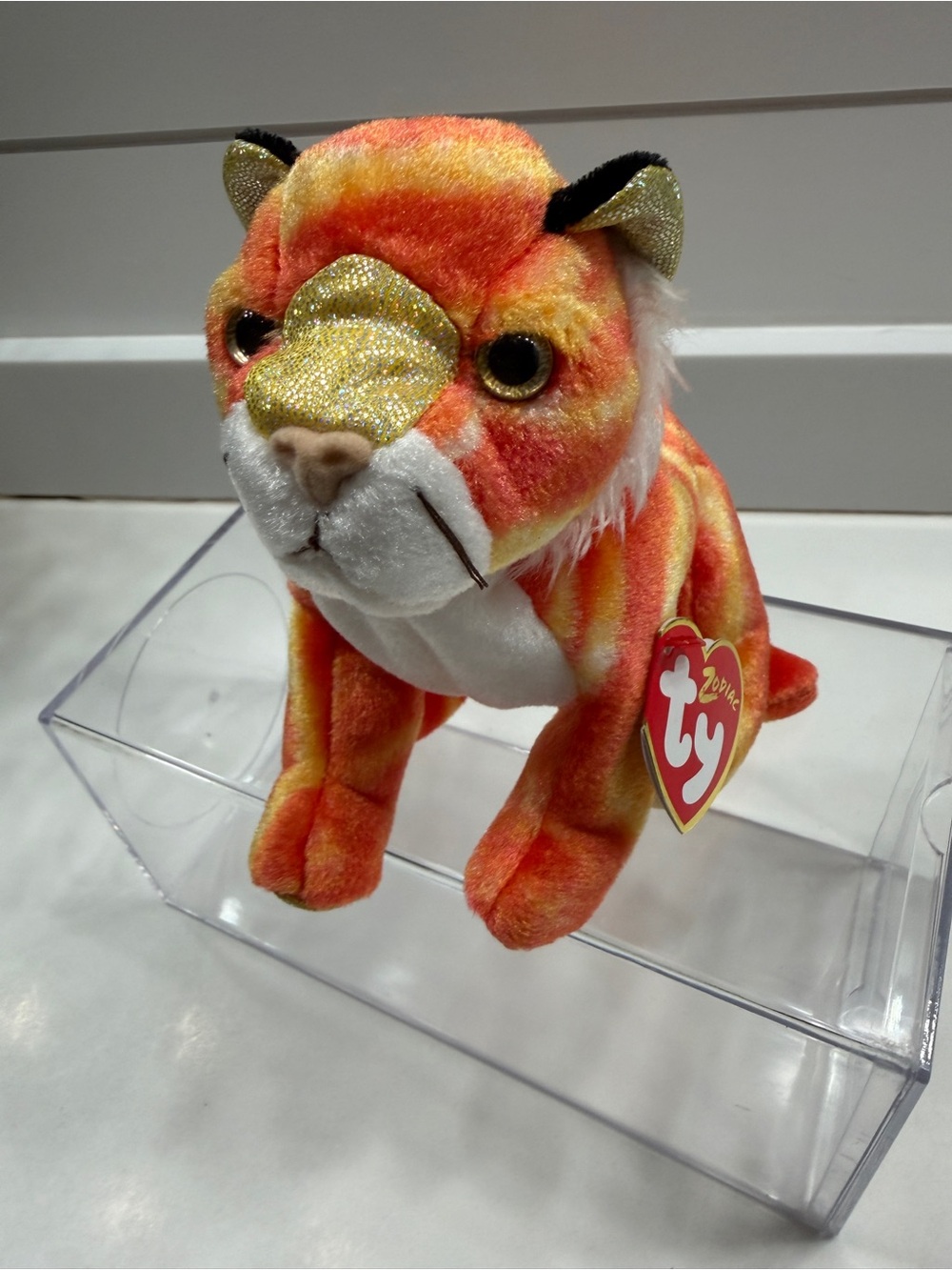 Ty Beanie Boos Zodiac Orange Glitter “Tiger” Plush Collectible